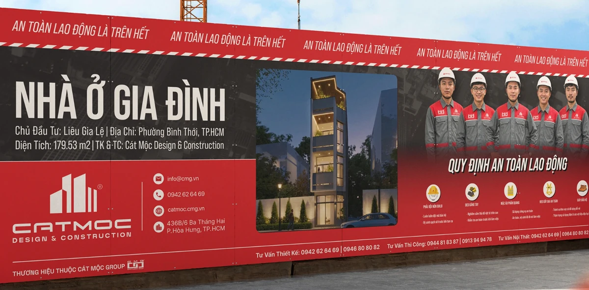 Hệ thống nhận diện trên hàng rào công trình