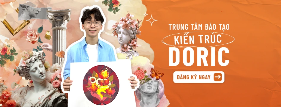 Banner tuyển sinh Trung tâm đào tạo kiến trúc DORIC
