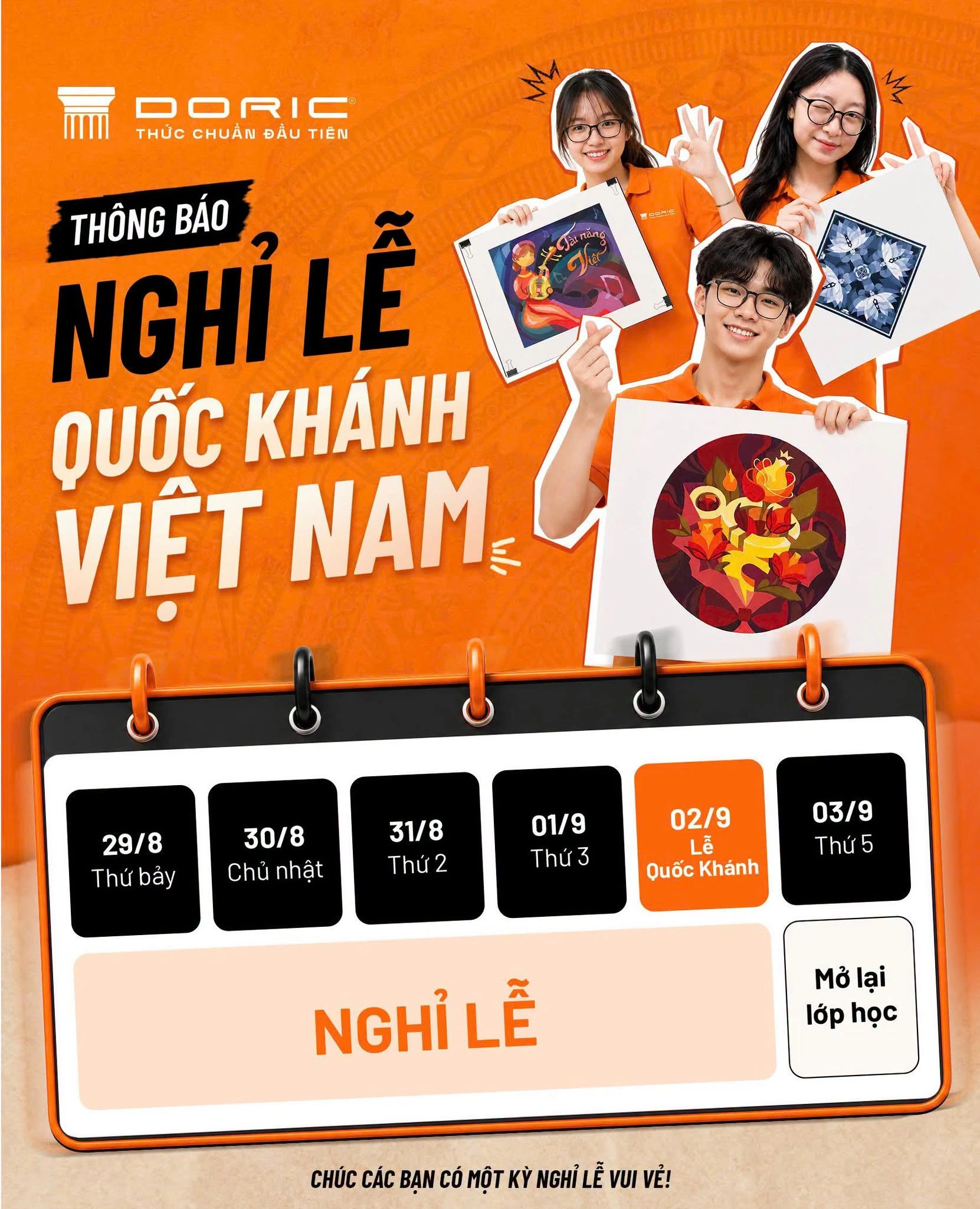 Thông báo nghỉ lễ Quốc khánh Việt Nam