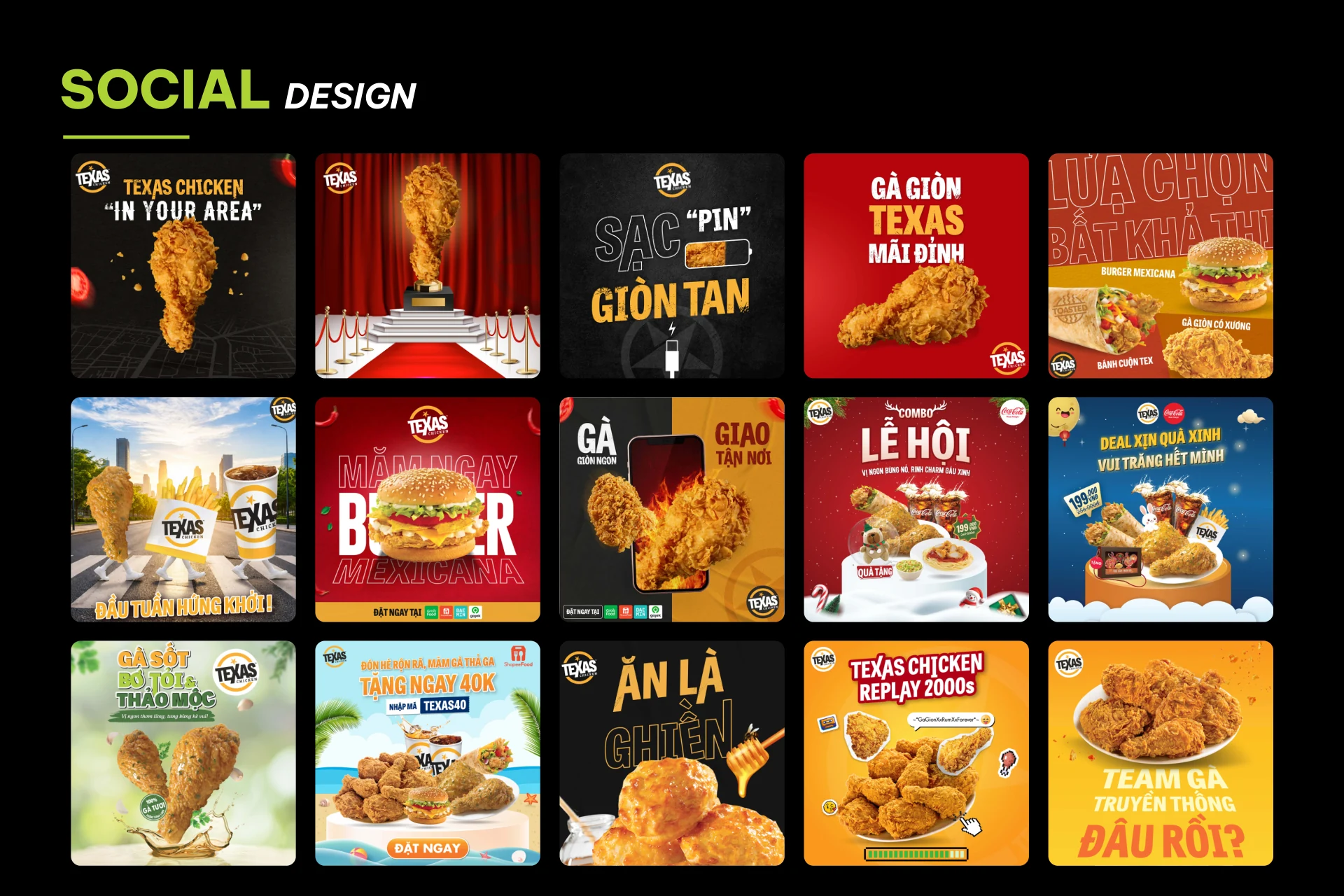 Các thiết kế social và chiến dịch trong portfolio